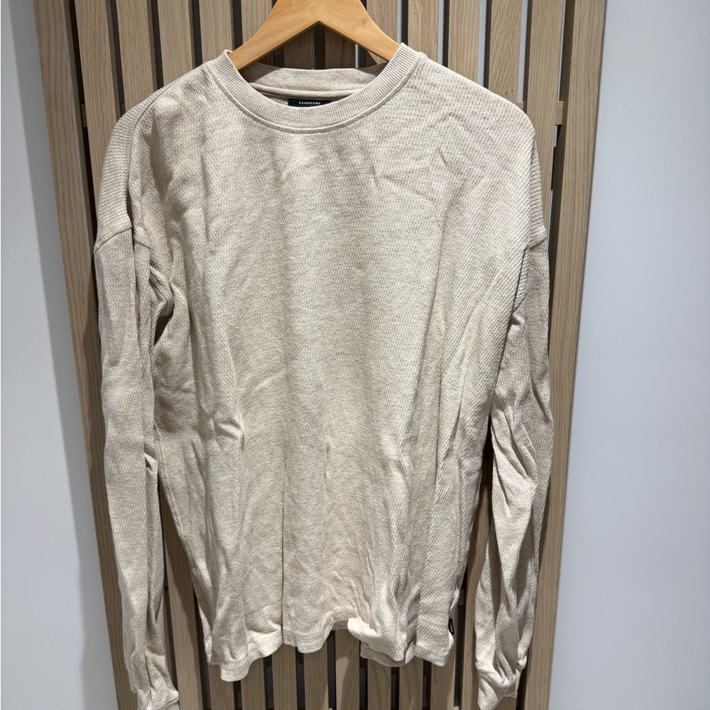 Men's Cream Long Sleeve Shirt